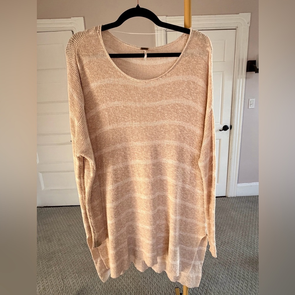 Free People Oversized Lightweight Knit Sweater – Oatmeal – S